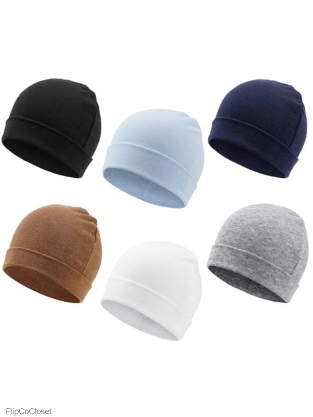 Baby Beanie Hats 6 Pack Unisex Infant Toddler Cotton Blend Newborn Hospital Hat